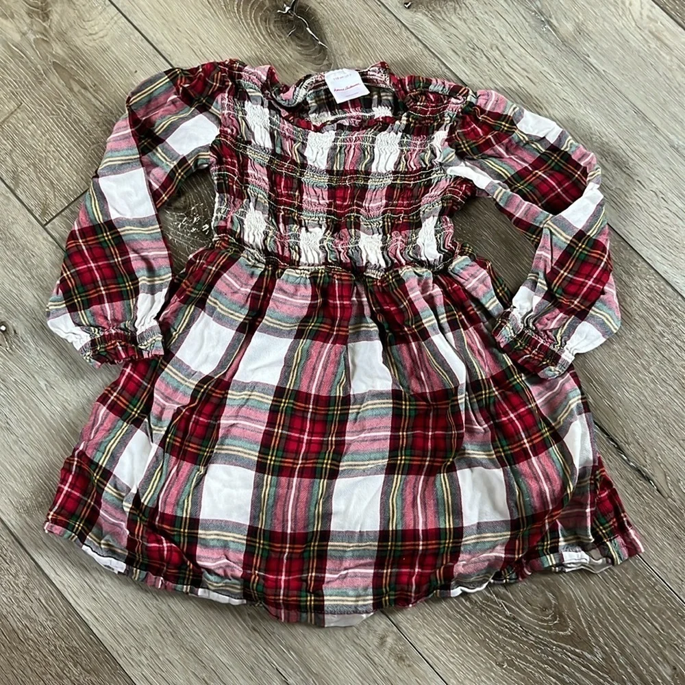 Hanna Andersson Dress Smocked Plaid Lined Holiday Dress